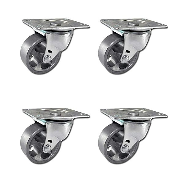 2.5" Vintage Rustic Swivel Steel Wheel Caster, Sintered Iron, PK4